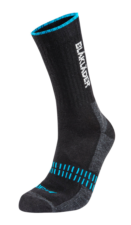 2191 Functional sock LIGHT Black / NEON Blue