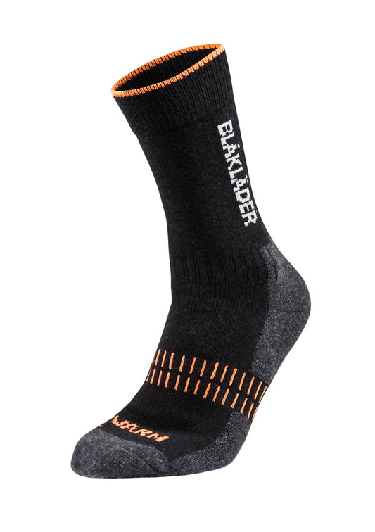 2192 Functional sock WARM Black / NEON Orange