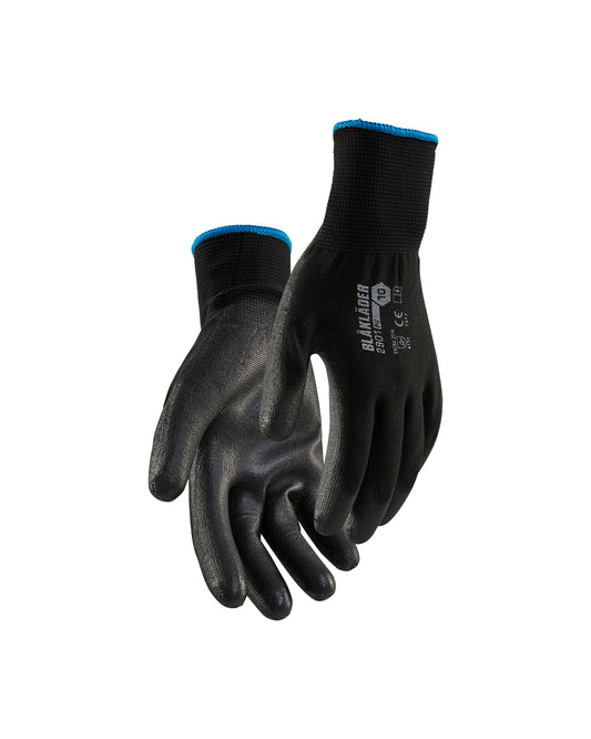 2901 Work glove PU coated pack of 12 pairs Black